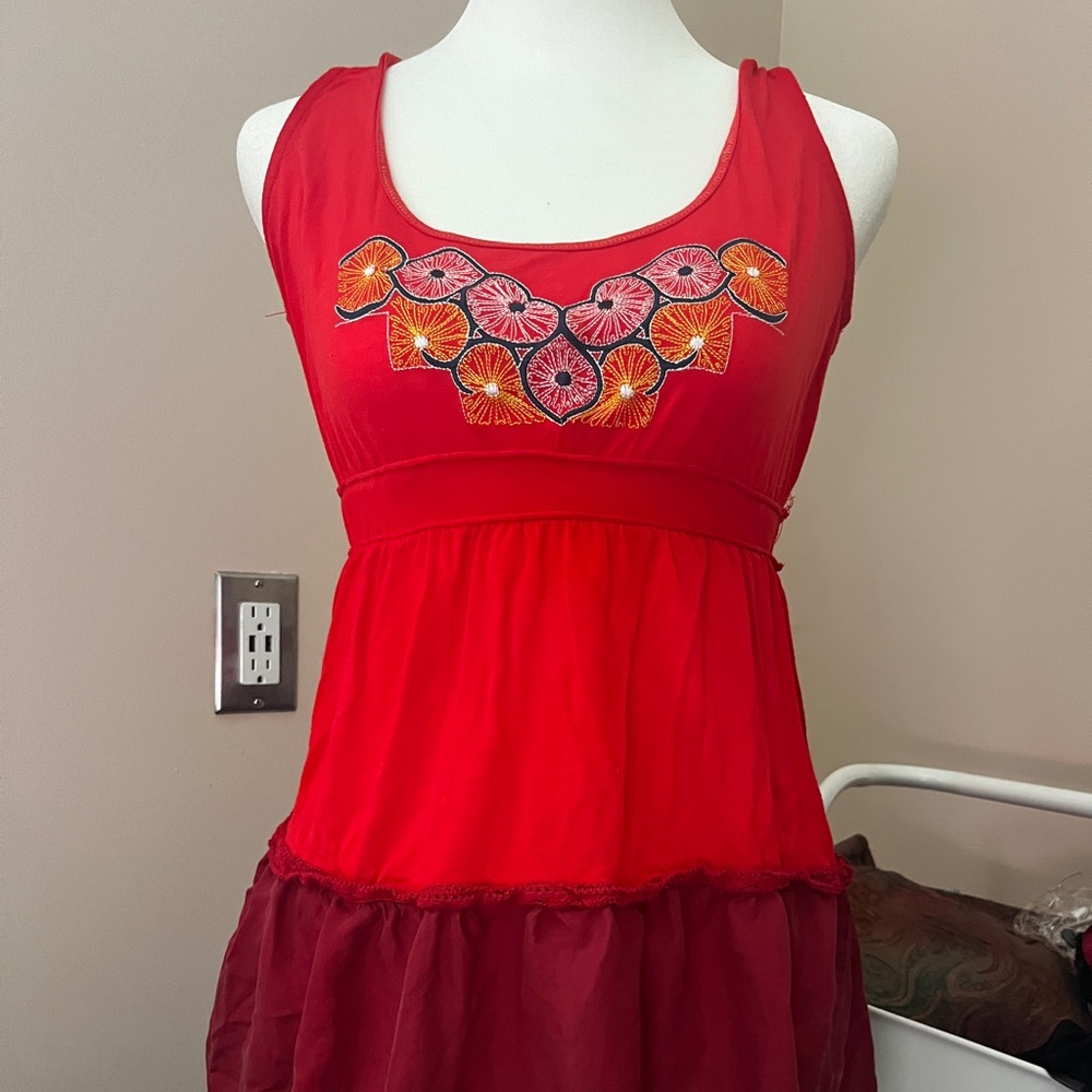 Tiered Tank with Embroidery